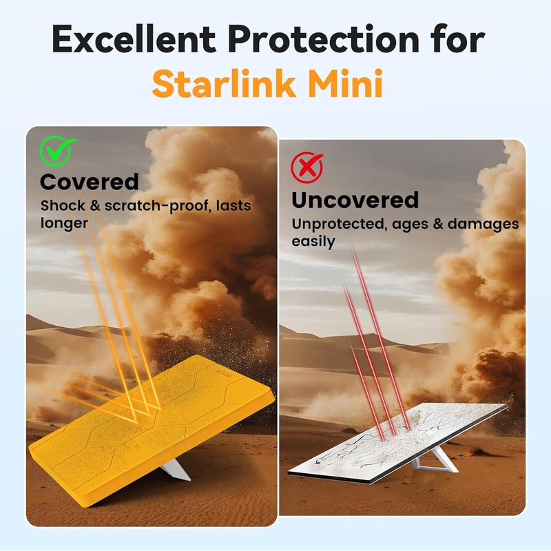 STARGEAR Starlink Mini Protective Cover Case Hailproof Liquid Silicone Protective Case for Starlink Dish Starlink Mini Accessories Waterproof Shockproof Portable for Outdoor Camping,Safety Yellow - Image 5